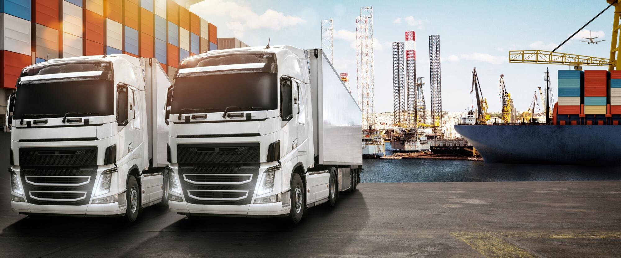 Trucks at the cargo port